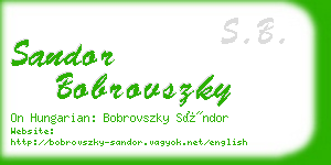 sandor bobrovszky business card